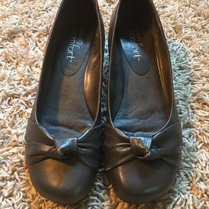 Ladies Flat Dark Gray Shoes 👞